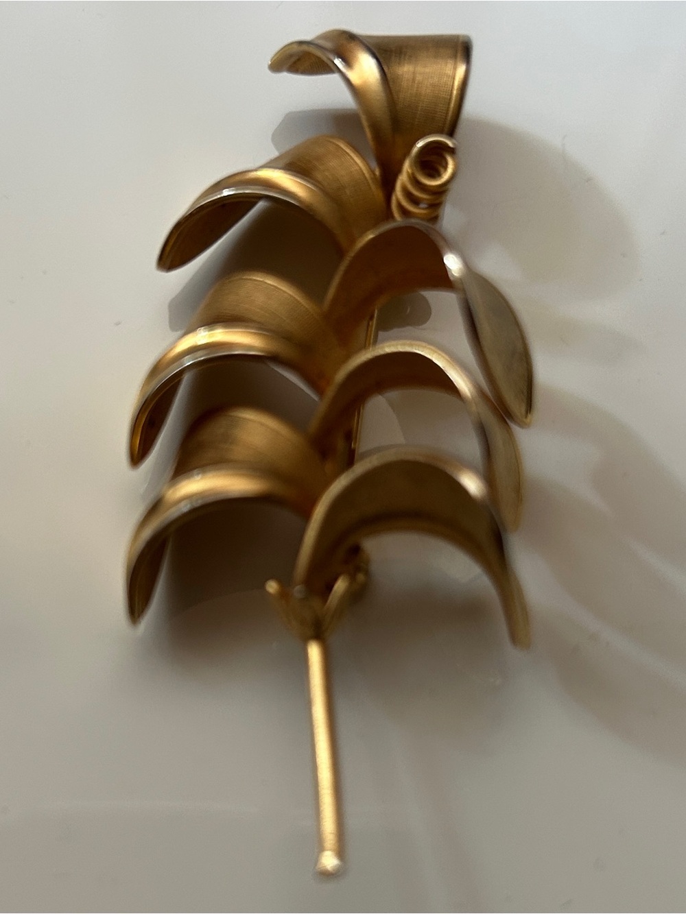 Gold-Tone Leaf Cascade Brooch Pin - Elegant Women’s Jewelry